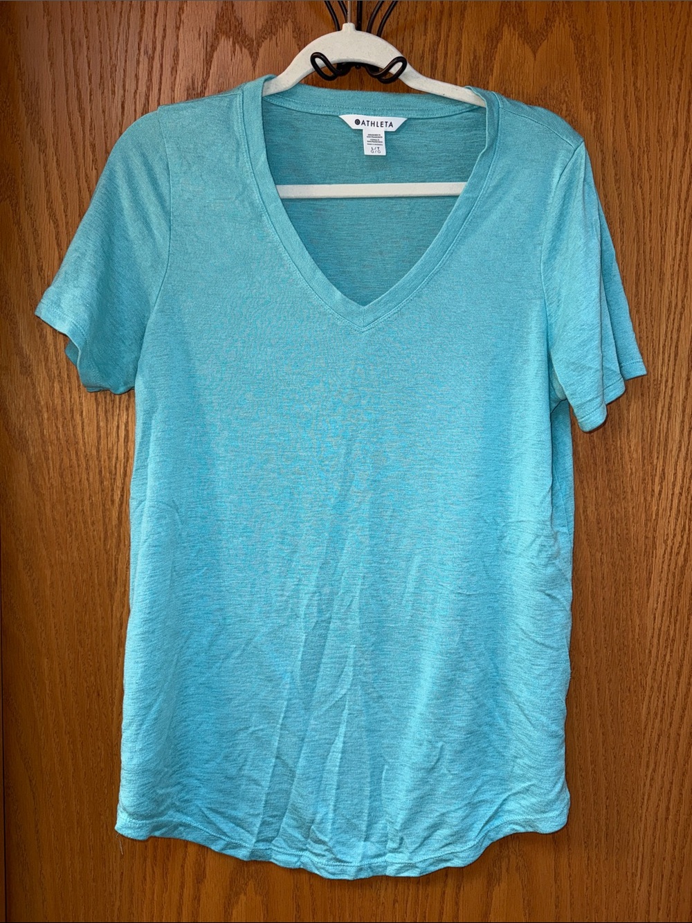 Athleta V-Neck Short Sleeve Tee in Aqua
